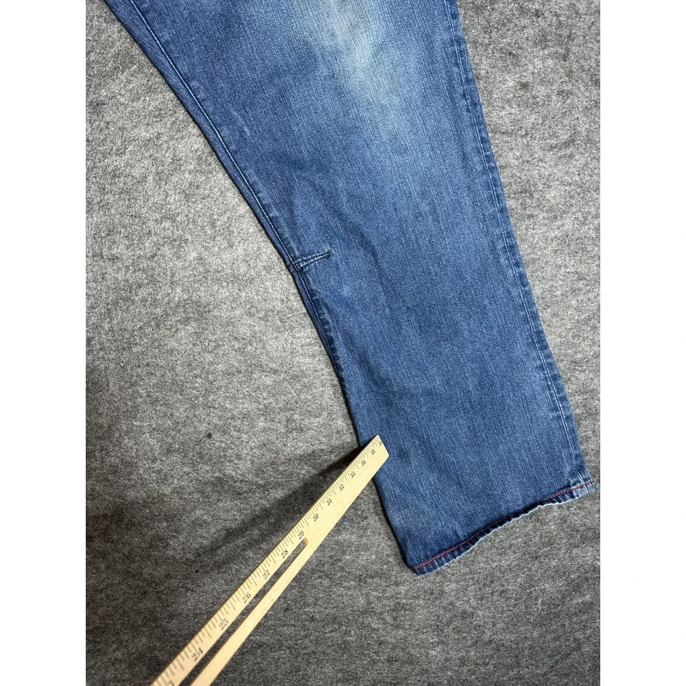 AKOO Jeans Men's Size‎ 42 Blue Denim Straight Leg RARE with Red Stitching